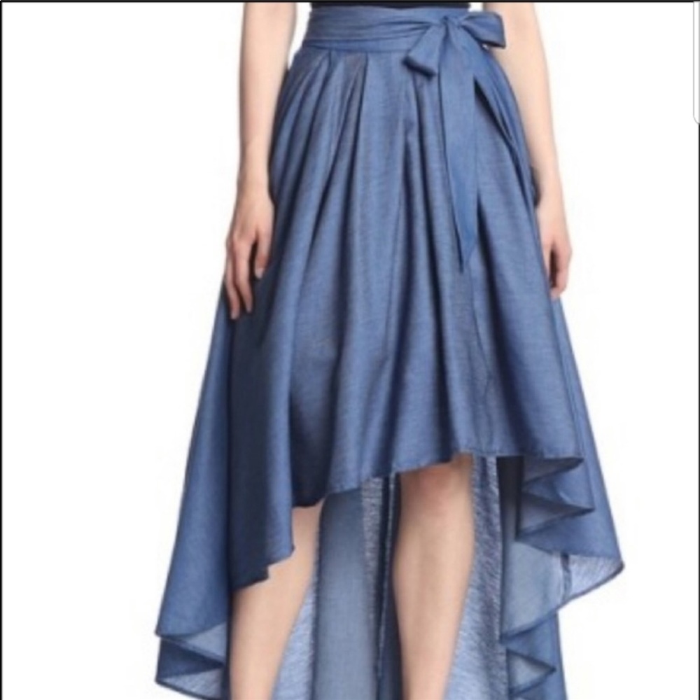 Gracia High Low Denim Maxi Skirt